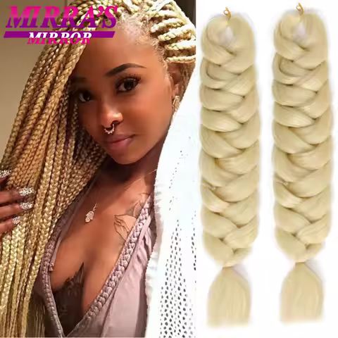 Long Jumbo Hair Braids Blonde Blue 1/3/4/5/6Pcs Synthetic Braiding Hair Extension For Braids Pink Braiding Hair 82inch 165g/Pack