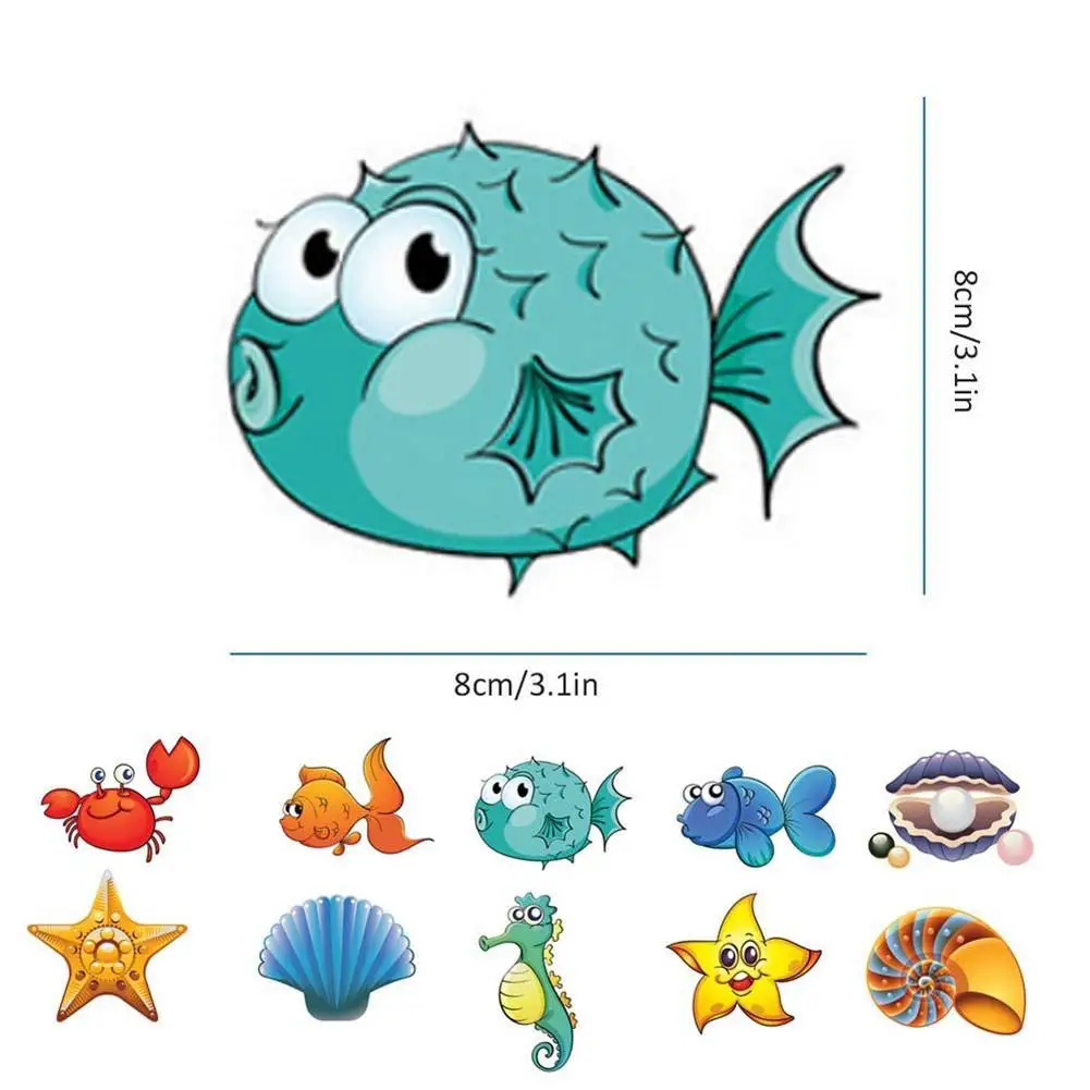 10pcs Cartoon Animal Bathtub Anti-slip Mat Baby PVC Bath Mat Tub Safety Bathroom Stickers Bath Protect Products For Kids