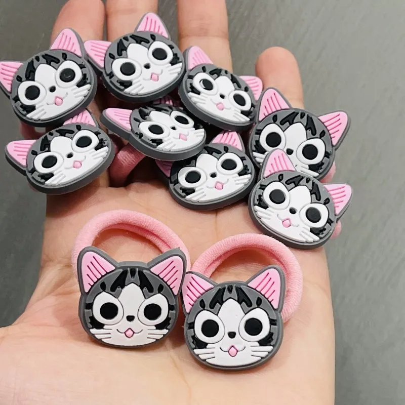 10Pcs/set Animals Chi Cat Hair Accessories Children Rubber Bands Scrunchies Elastic Hair Bands Girls Headband Decorations Ties