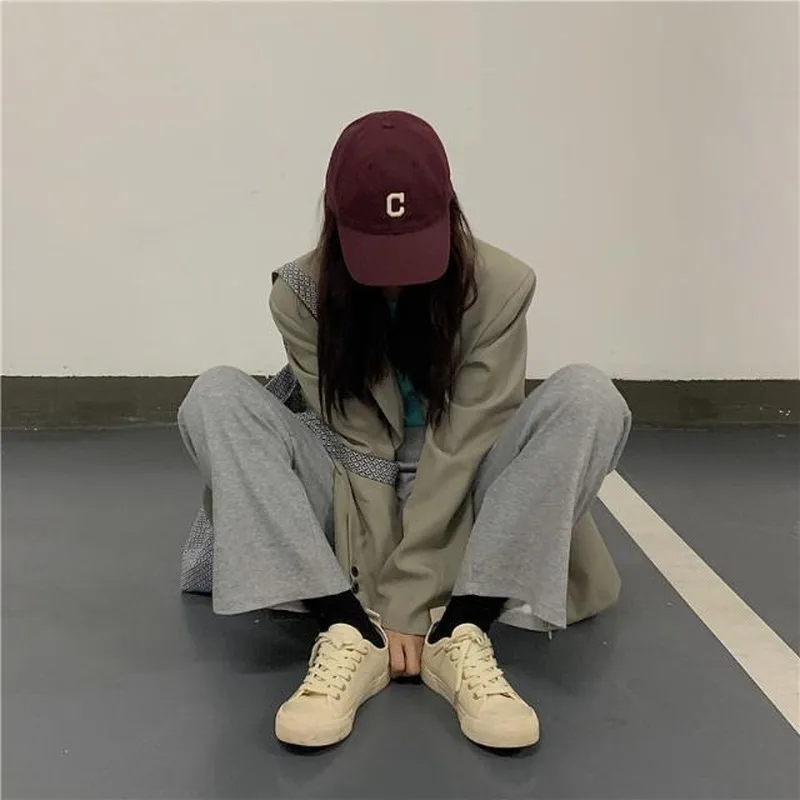 Blazers Women All-match Autumn Leisure Student Korean Style Ulzzang BF Solid Single Breasted Baggy Street Wear Notched Oversize