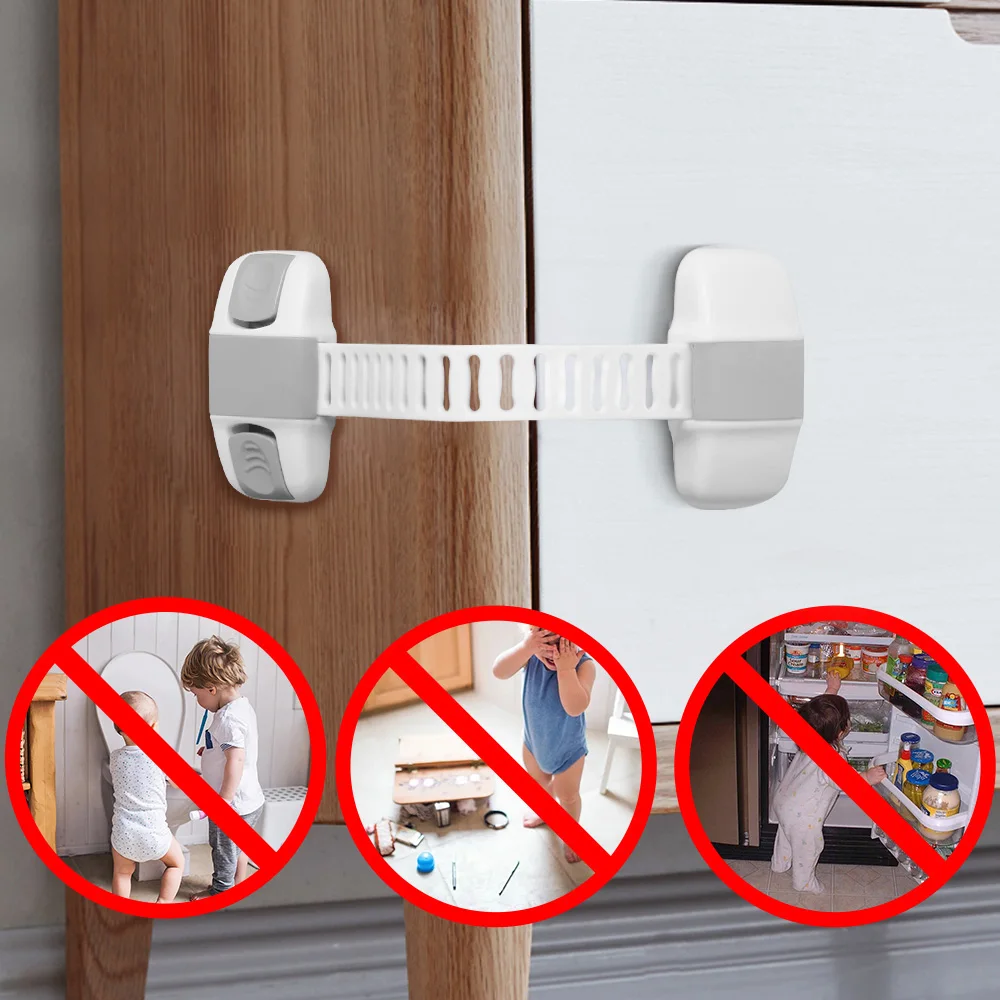 EUDEMON 1 PC Baby Safety Adjustable Multi-Purpose Lock Child Protective Cupboard Latch Kids Proofing Freezer Lock Drawer Stopper