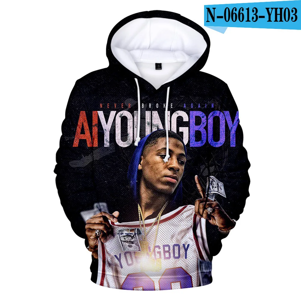 2021 New Rapper YoungBoy Never Broke Again 3D Hoodies Men/Women