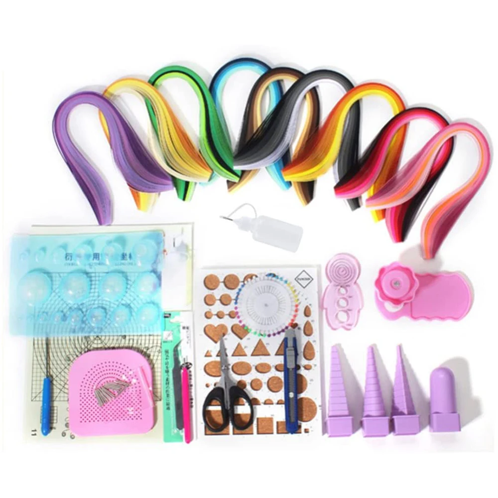 Paper Quilling Set 18 Kinds Tools and 900 Strips Paper(5mm) for Children Birthday Gift and Diy Home Decoration