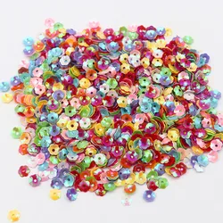 10g 6mm 3D Plum Blossom Shape PVC Bulk Sequins Mixed Multicolored Glitter Handmade Garment Sewing Craft Decoration Accessories