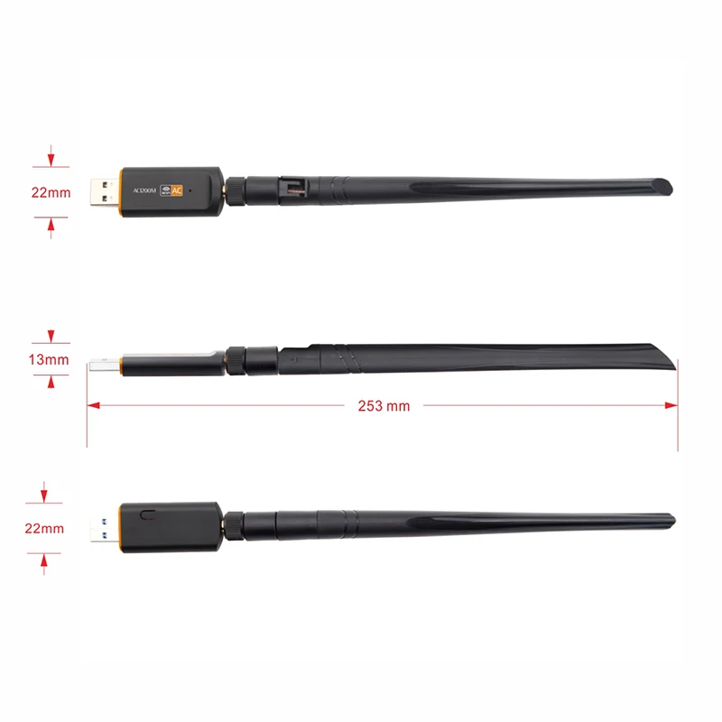 KEBIDU Super Speed 1200Mbps USB 3.0 Wireless Wifi Adapter 2.4Ghz/5Ghz Dual Band Network Card RTL8812 5dBi Antenna For Laptop PC