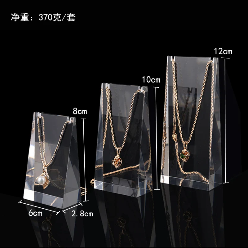 New Style Earrings Necklace Pendant Solid Acrylic Clear Chain Jewelry Display Stand  Storage Racks Organizer Holder Showcase