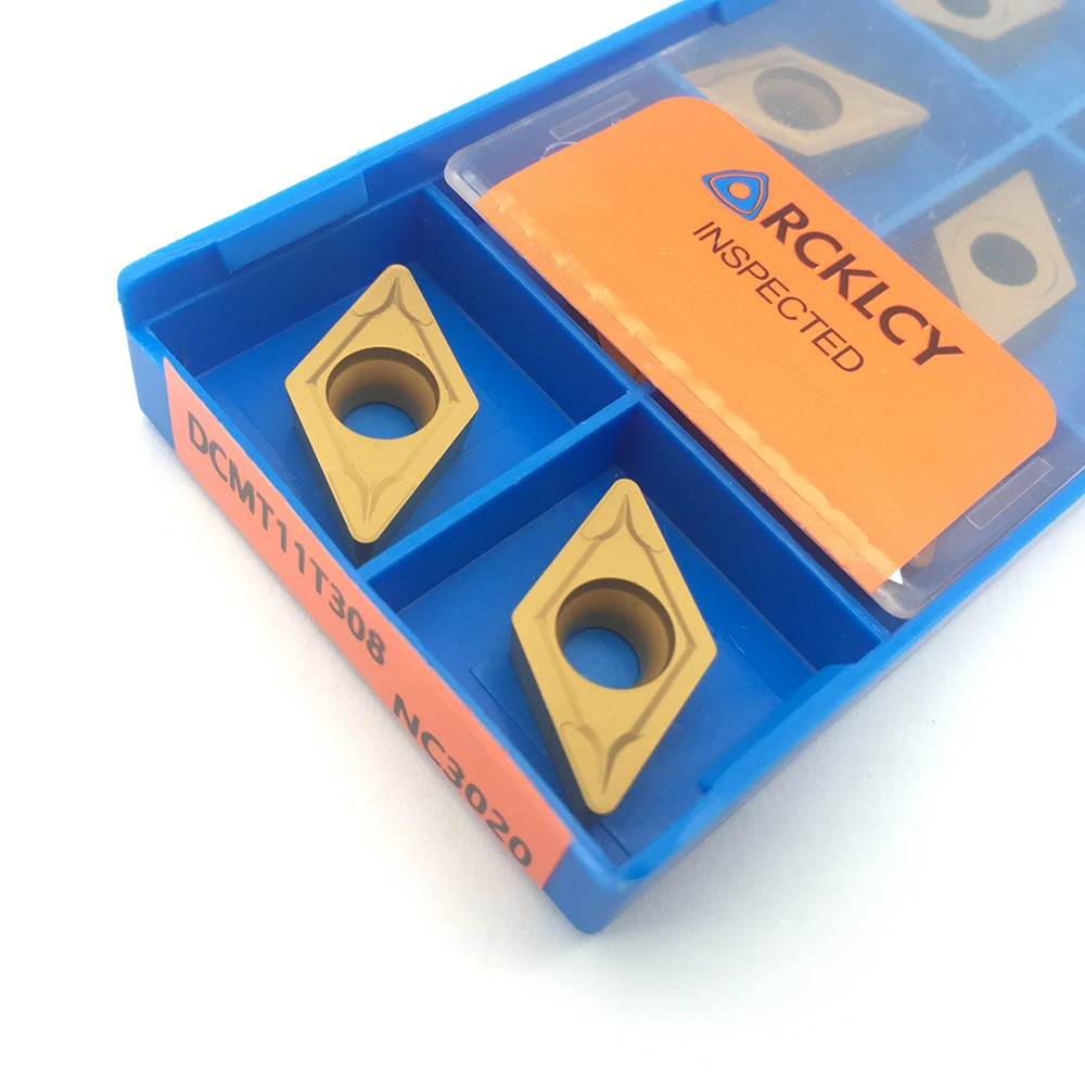 10 Chiếc DCMT11T304 NC3020 PC9030 DCMT11T308 Chất Lượng Cao Carbide Chèn Nội Bộ Dụng Cụ Quay Rau Lắp CNC Sau Dụng Cụ