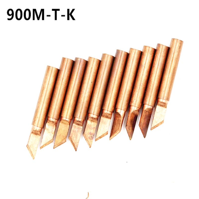 10pcs Lead-free pure copper Diamagnetic 900M-T-K soldering iron tip Welding  900m t iron tip 900M tips