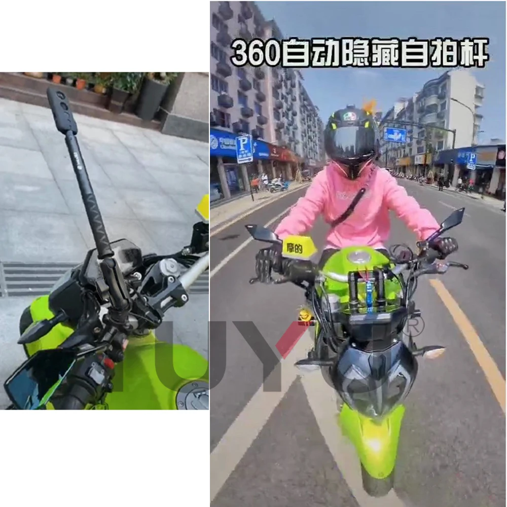 TUYU-ذراع تمديد عصا سيلفي من الألومنيوم ، لـ insta360 One R X Gopro Max ، ملحقات ذراع سيلفي غير مرئية