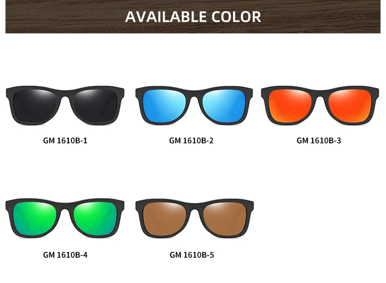 GM Holz-Sonnenbrille für Herren und Damen Luxus-Marken-Designer Polarisierte Sonnenbrillen Vintage-Sonnenbrille Damen-Brillen mit Papierbox – Detail 7