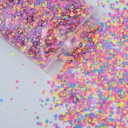 50g in 1 bag 1mm 2mm 3mm Mixed Round Sequin Nail Glitters (12 colors) Neon Mixed Color Dot Glitter | Unique Mix