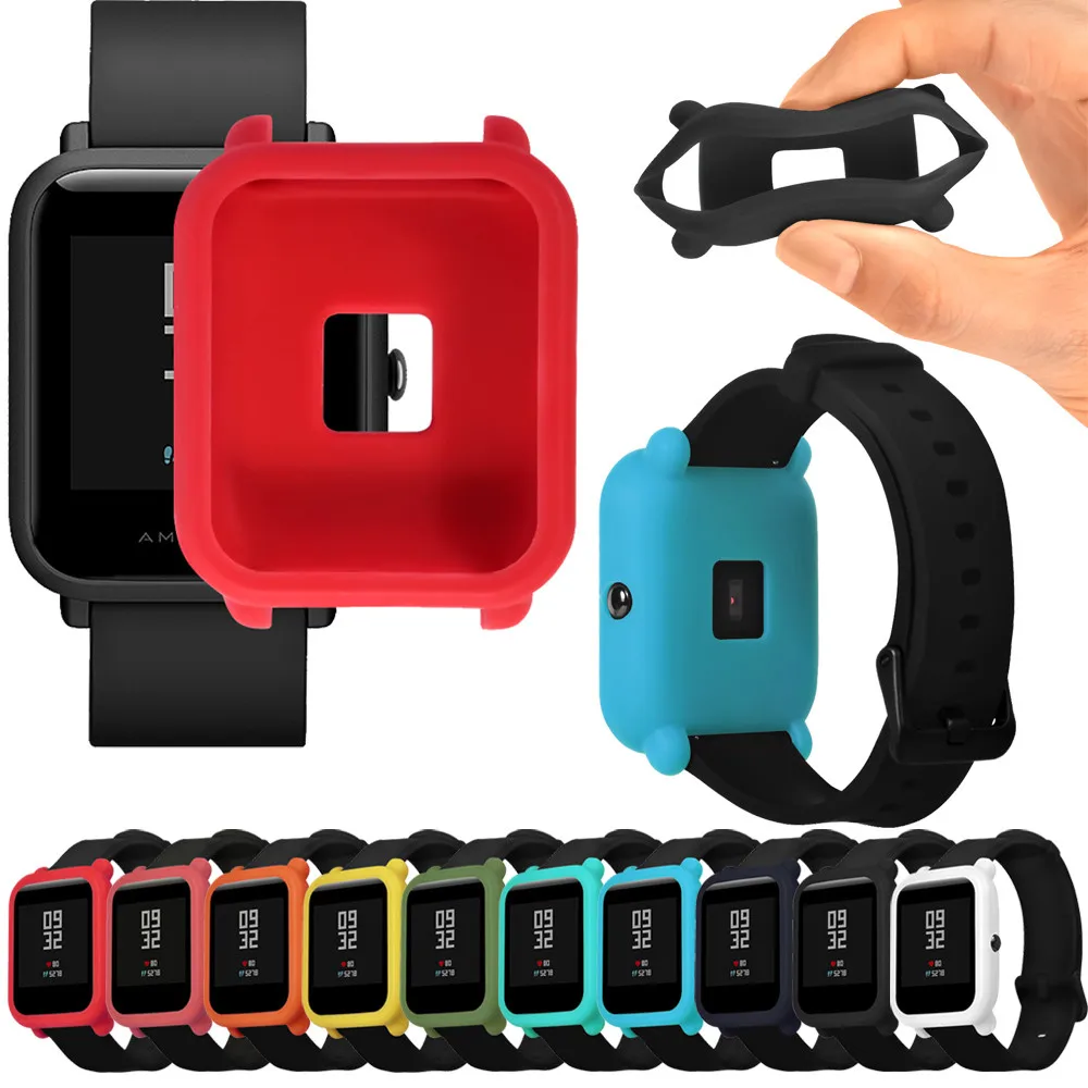 High Quality Soft TPU Protection Silicone Full Case Cover For Huami Amazfit Bip Youth Watch SmartWatch Prevent Scratches Bumps