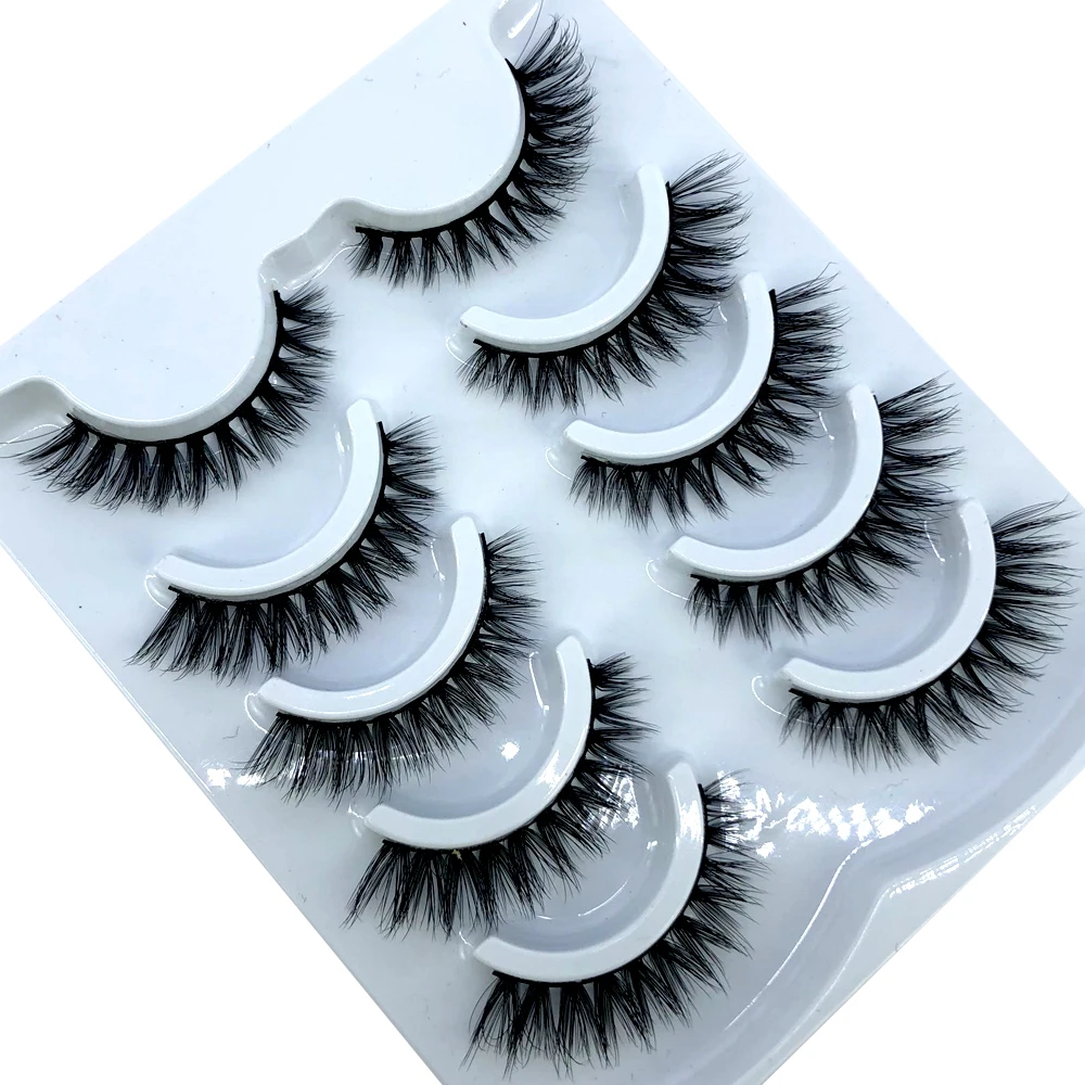 2022 NEW 5 Pairs Natural False Eyelashes Fake Lashes Long Makeup 3d Mink Lashes Extension Eyelash Mink Eyelashes for Beauty