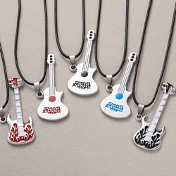 Unique Violin Guitar Pendant Necklace Women Men Hip Hop Jewelry Steel Charm Clavicle Chain Neck Accessories Party Gifts Collars