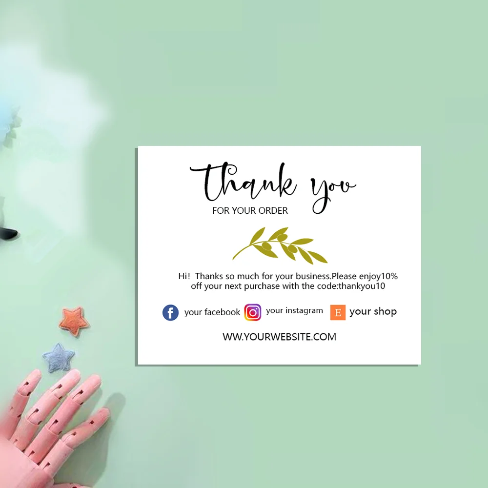 

Thank You Card for Small Business, Etsy Thank for Your Order Note, Social Media Cards