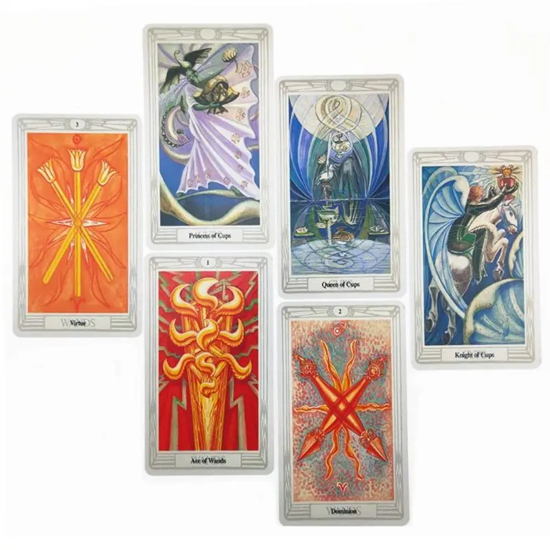 2023 New Thoth Tarot 78 Cards Deck Mysterious Divination Oracle Playing Card Board Game