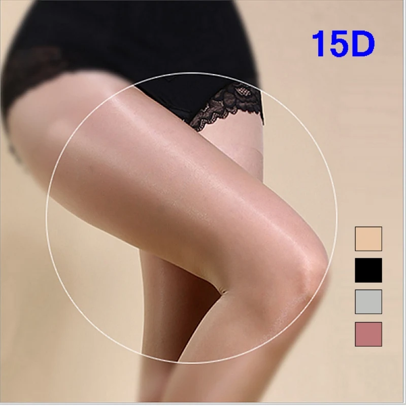 15D Women\'s Sexy Oil Shiny Pantyhose Sexy Satin Stockings Hose Bas Resille Fitness Leggings Lingerie Tights Women