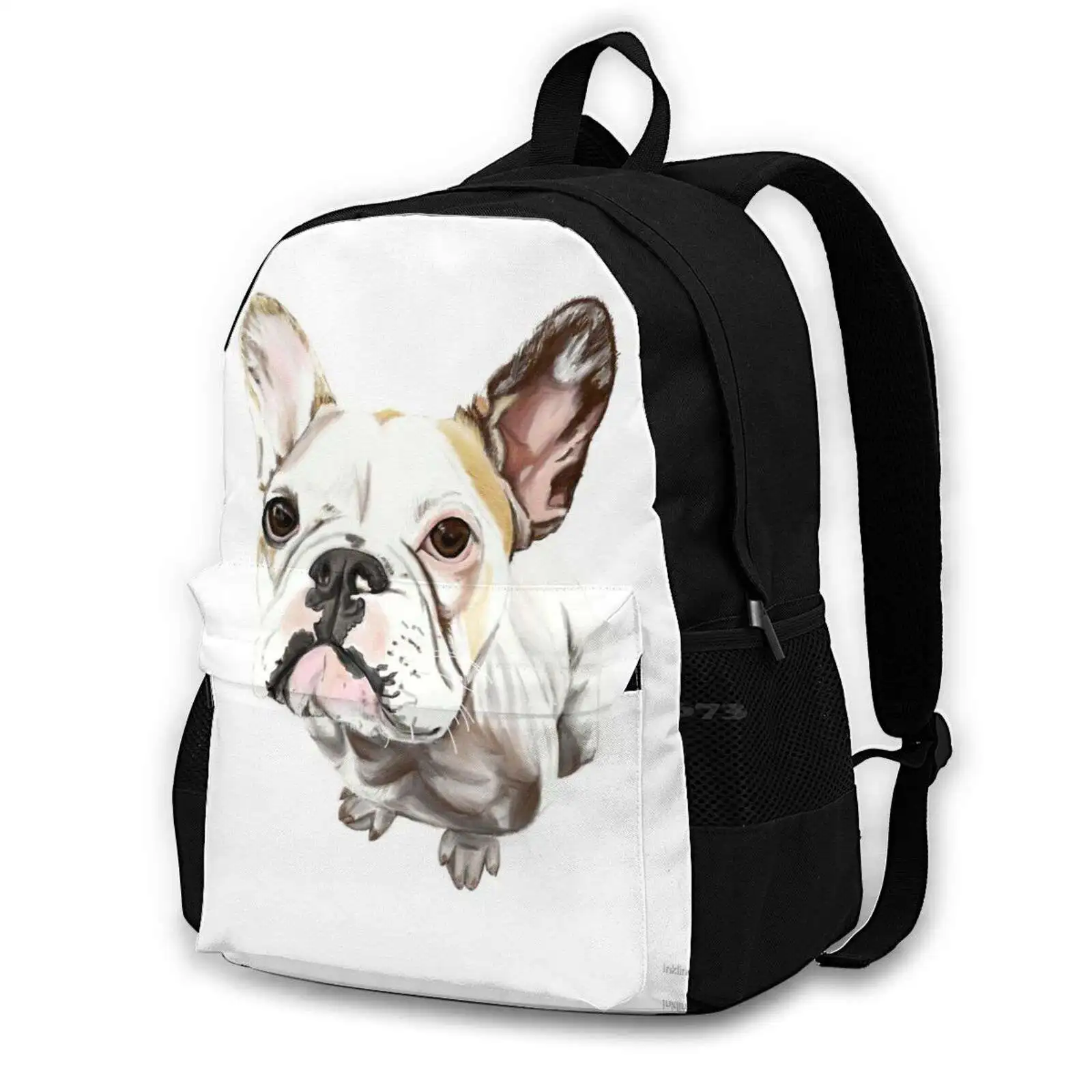 Fashion Travel Laptop School Backpack Bag Frenchie French Bulldog Bulldog Dog Animal Pet Tattoo Design