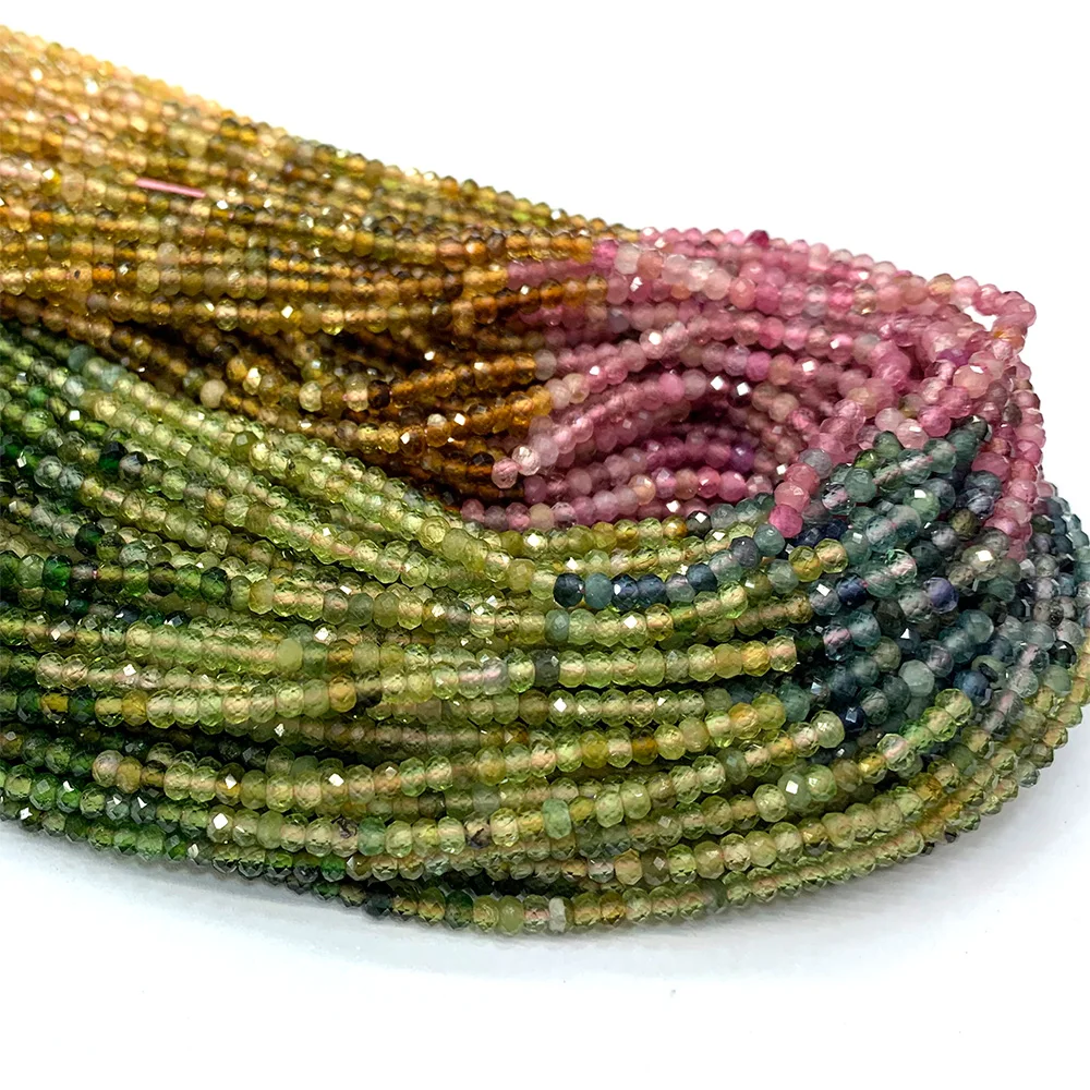 Veemake natürliche facettierte Rondelle Perlen Spinell Rubin Saphir Opal Apatit Turmalin Tansanit Smaragd Diopsid Aquamarin R2 – Detail 4