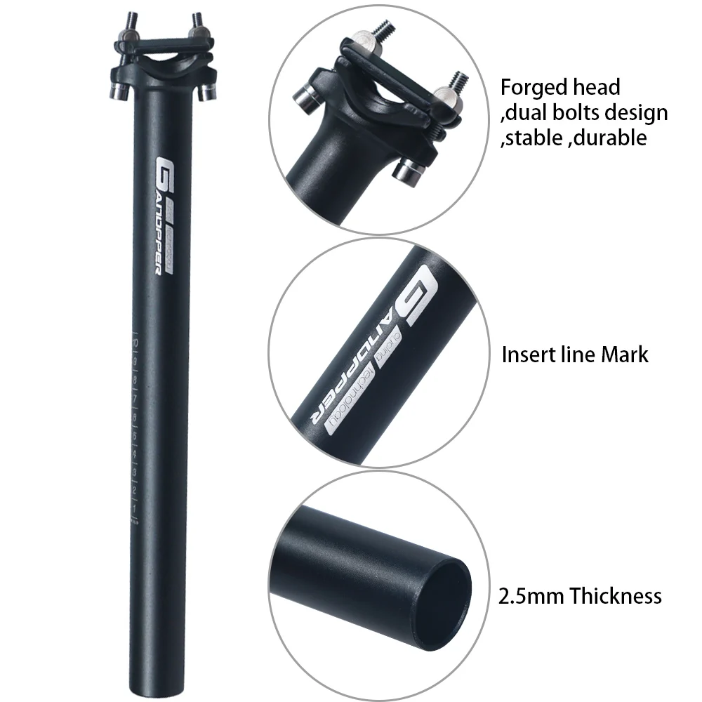 Ultralight Road Bicycle Seatpost 27.2mm 28.6mm 30.9mm 31.6mm*400mm MTB Double nail Long fixed gear Bike Seat Post Tube Extension