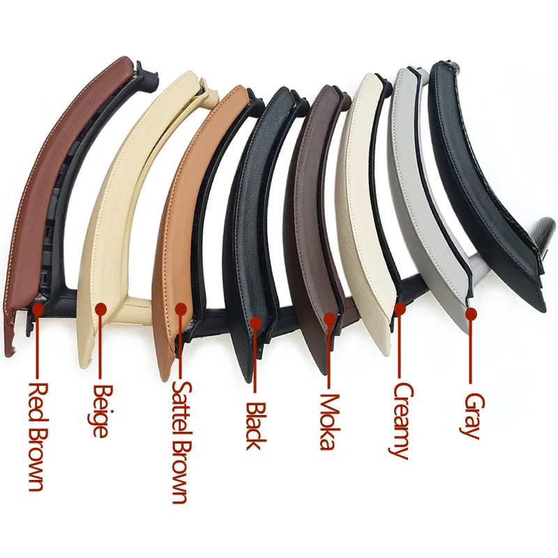 LHD Upgraded Interior Door Handle with Leather Cover Assembly Full Set For BMW X5 X6 E70 E71 E72 2007-2014