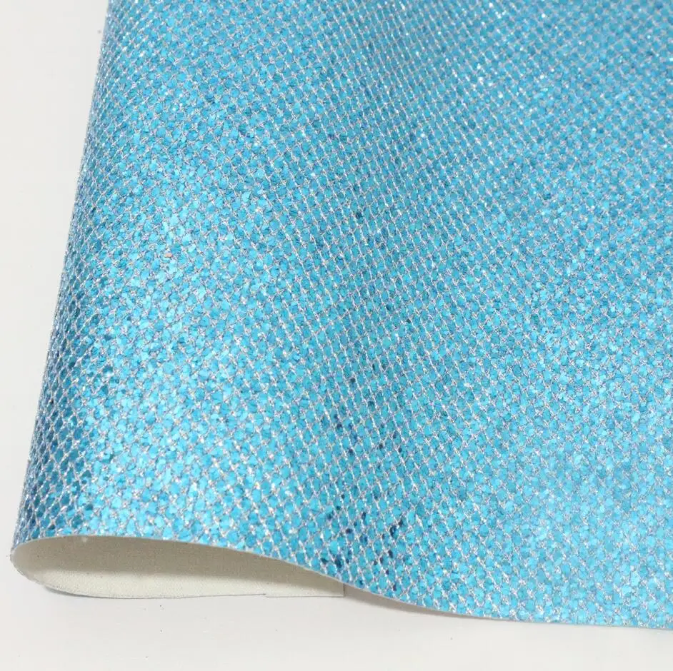 1PCS A4 SIZE 21X29cm Grid Glitter Leather Sheet Synthetic PU Leather Fabric Diy Accessories Craft Supplies