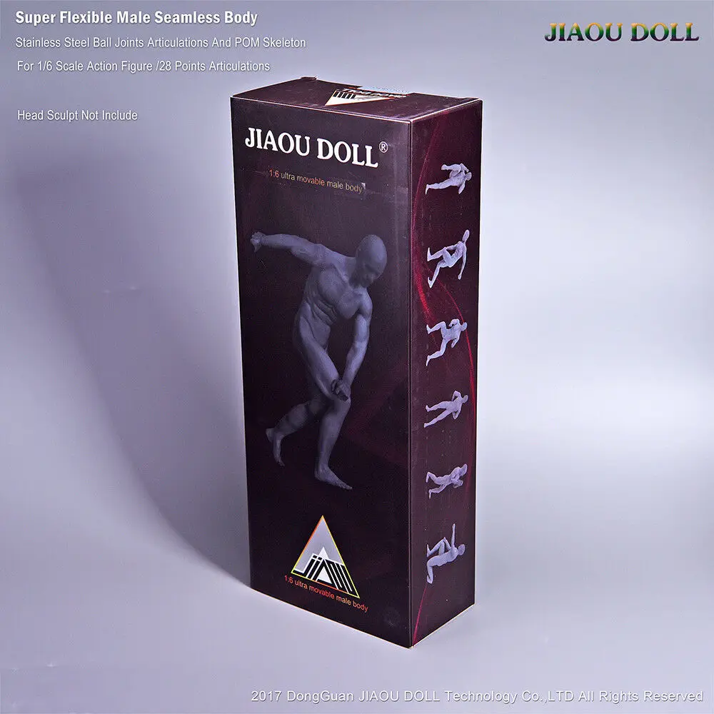 1/6 Strong Male Super-Flexible Seamless Body with Stainless Steel Skeleton Model JIAOU Doll JOK-12/ JOK-11 12'' Figure BODY