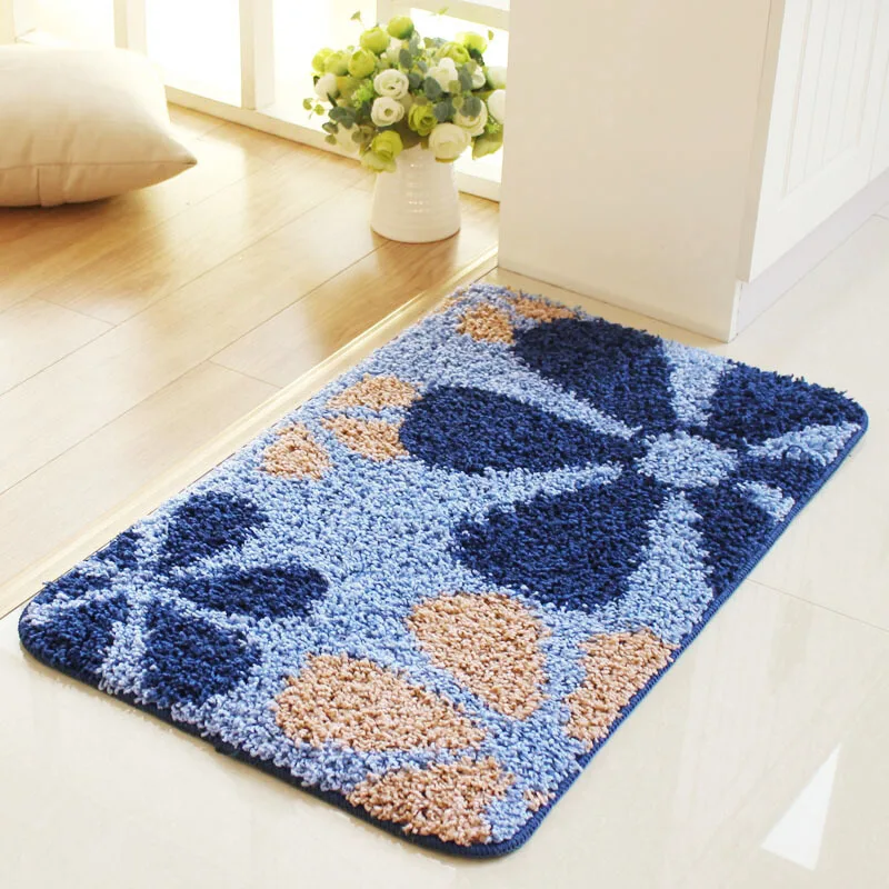 Flower Style Non-slip Home Door Mat Bedroom Entrance Carpet Bathroom Suction Pads Bath Mat Balcony Absorbent Foor Mat Carpet