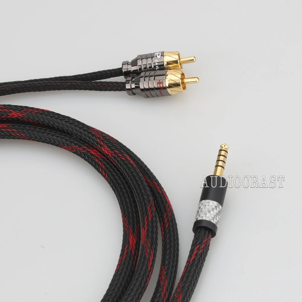Cable mejorado para auriculares pha2a, wm1a, 1z, zx300a, 4,4mm, 5 polos macho equilibrado a 2 RCA