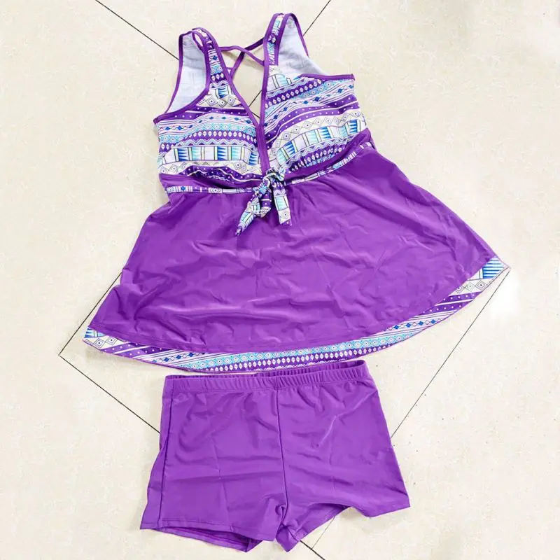 ผู้หญิงชุดว่ายน้ำขนาดใหญ่ชุดว่ายน้ำชุดว่ายน้ำ2ชิ้น Contrast สี Lace ชุดว่ายน้ำแยกแบน-ดิบกางเกงว่ายน้ำไขมัน plus Beachwear