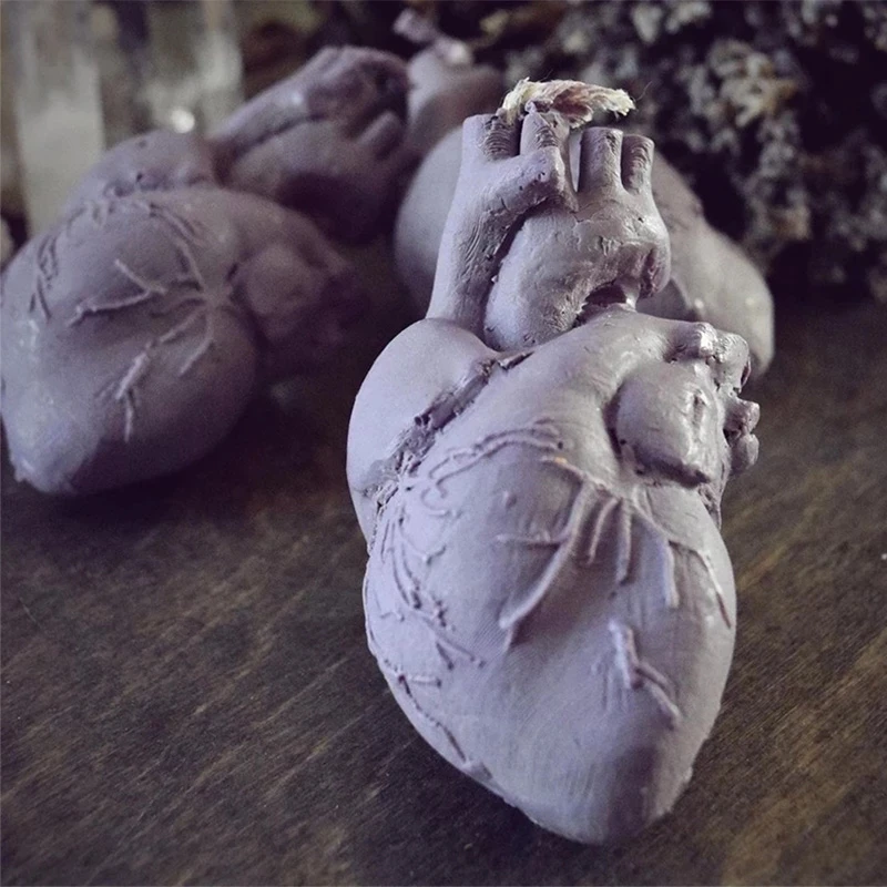 Halloween  Earth Human Heart Organ Silicone Candle Mold for DIY Handmade  Candle Plaster Ornaments Handicrafts Soap Moul