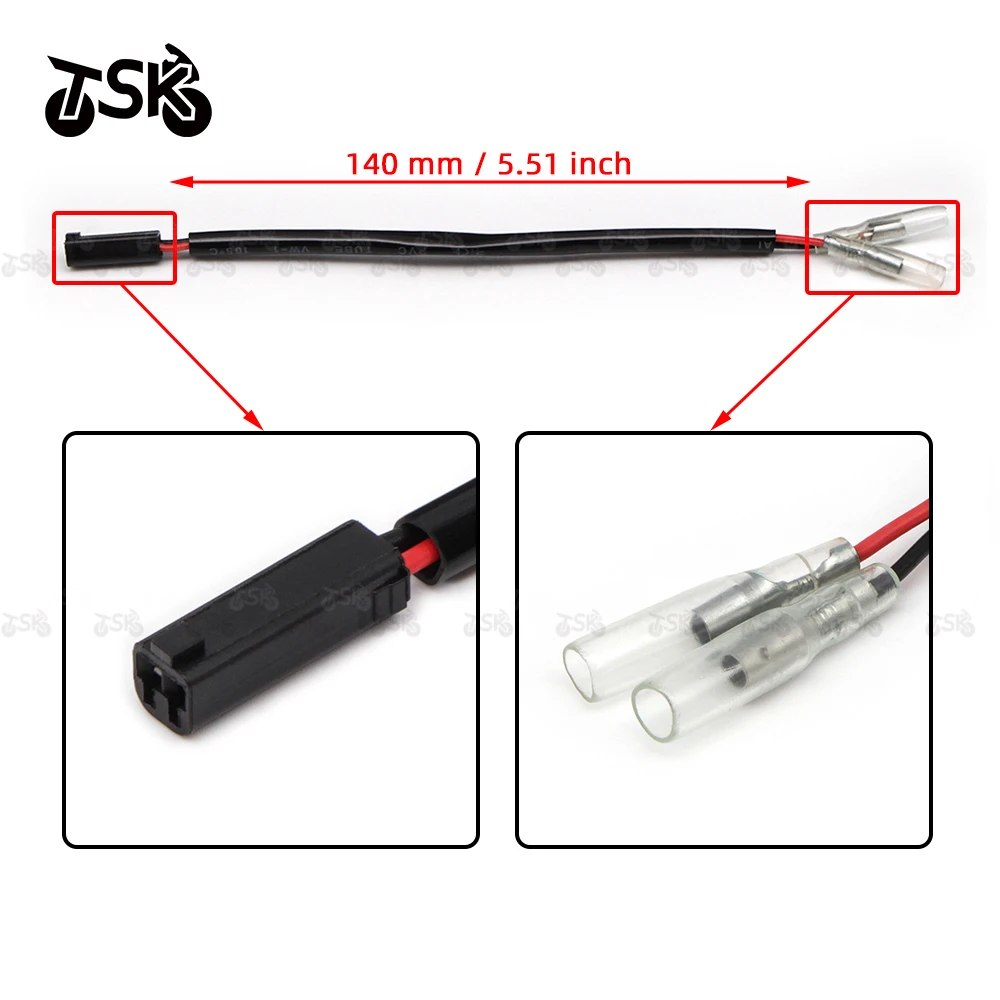 Turn signal marking line adapter plug connector for SUZUKI Hayabusa GSXR 1300 1999-2017 Rearview Mirror connector 2 power cords