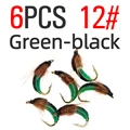 6PCS Green Size 12