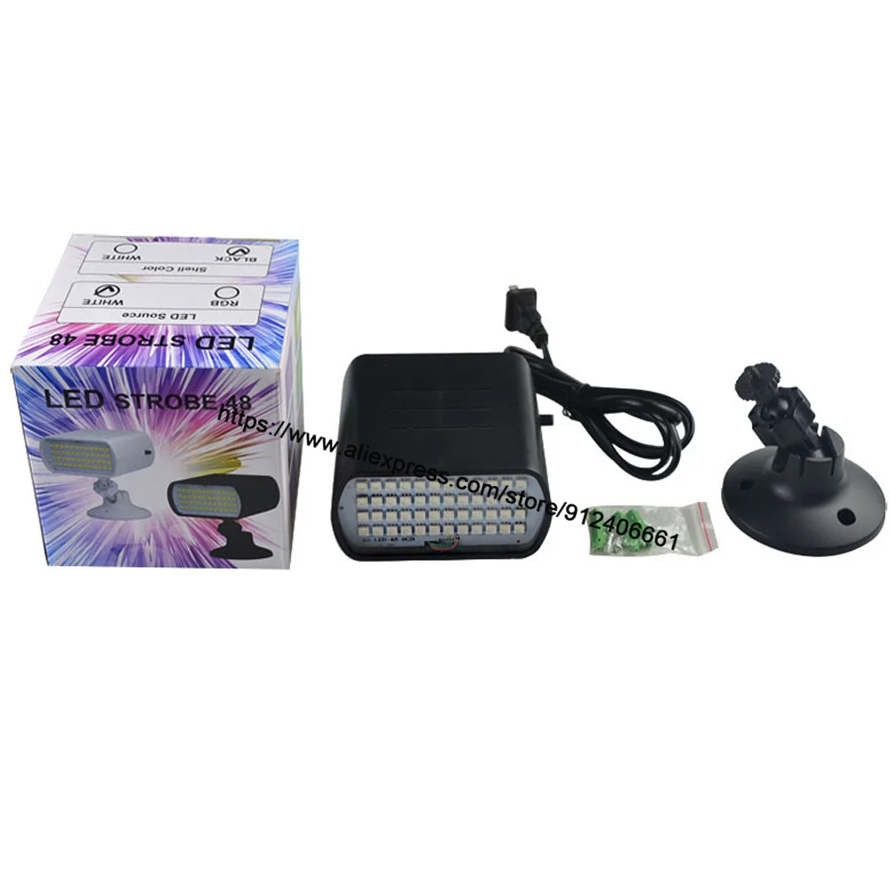 48 LED RGB 3IN1 LED Strobe Lights Disco DJ Party Holiday Christmas Music Club Sound Activated Flash Stage Lighting Effect Show