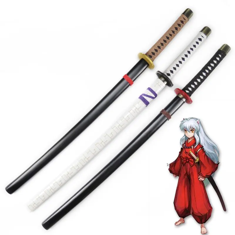 

[Funny] 100cm Cosplay Anime Inuyasha SesshoumaruTessaiga Tenseiga Bakusaiga weapon Wooden Sword model Costume party Anime show