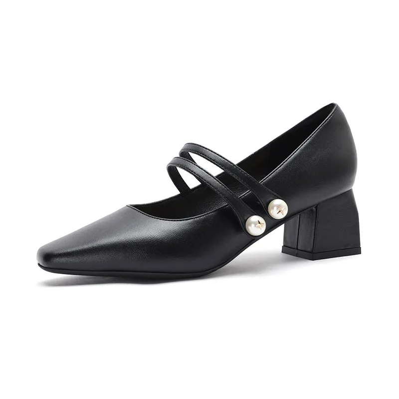 Elegante Vrouwen Pompen Echt Leer Dames Hoge Hakken Schoenen Vrouwelijke Mode Gesp 2021 Lente Wedding Party Damesschoenen