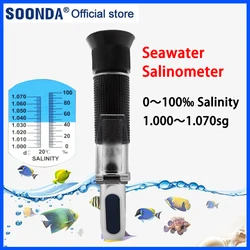 Mariculture Salinimeter Refractometer Seawater Hydrometer Salinity Tester for Aquaculture Seawater Specific Gravity  Tester