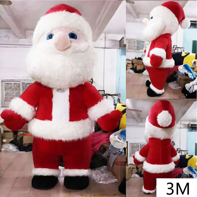 2M-3M Di Natale Babbo natale vestito di Vestito Costumi Adulti del Partito di Cosplay Della Mascotte di Gonfiabile Gioco Dress Abbigliamento Adatto 1.7m-1.9m ANNUNCIO di Natale