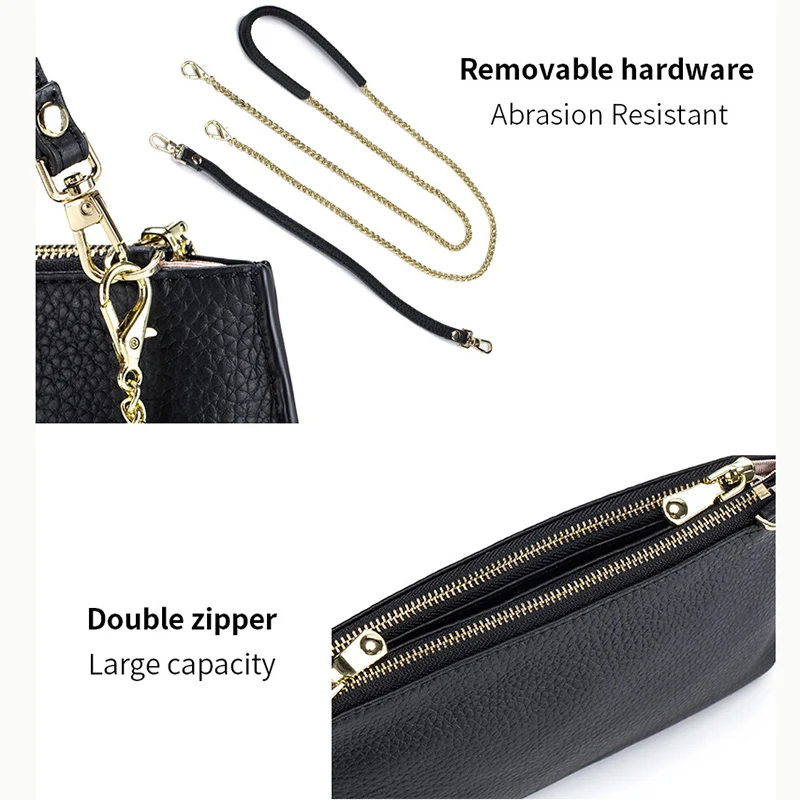 Genuine Leather Universal Crossbody Bag Women Fashion Chain Messenger Bag Female Small Handbag