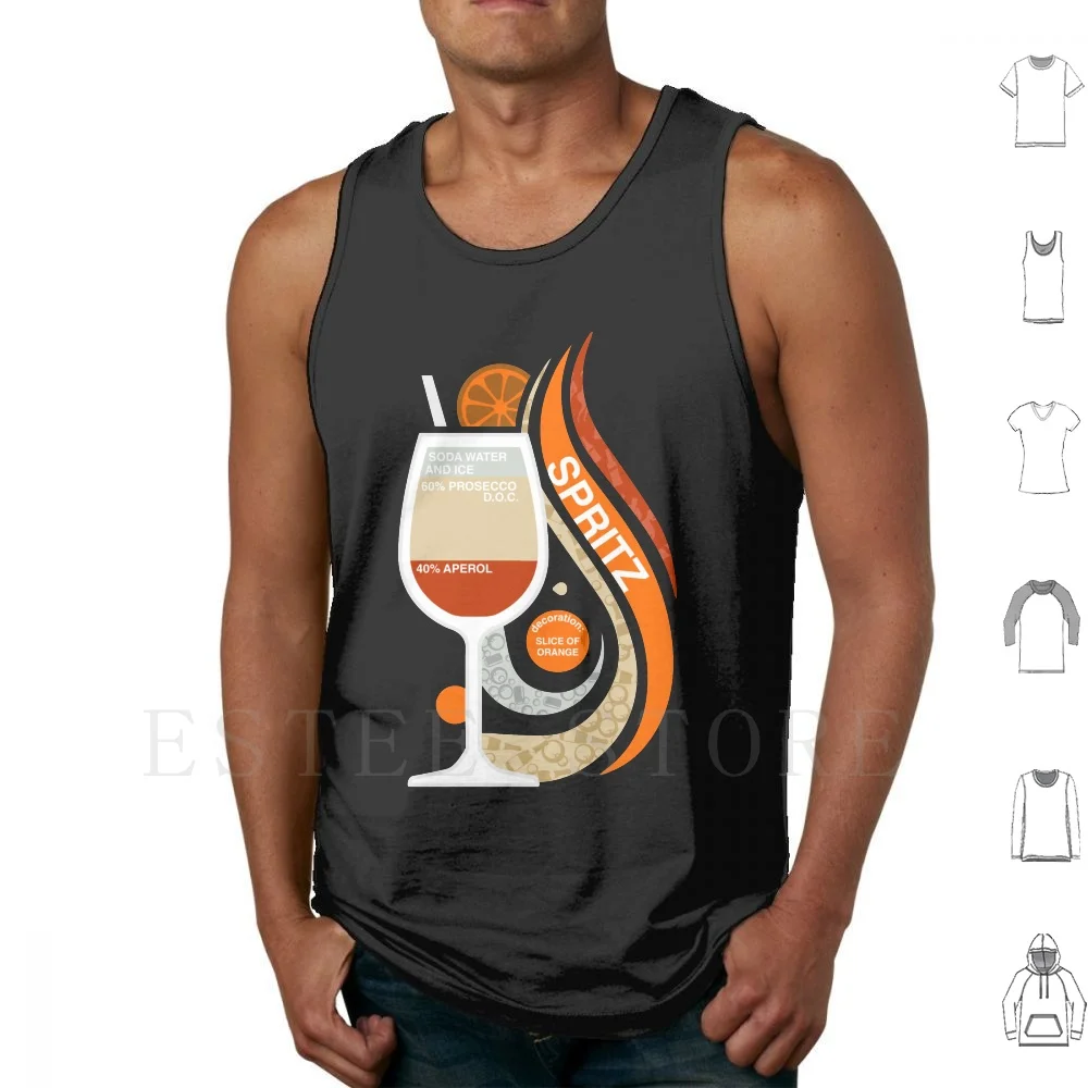 Spritz Tank Tops Vest Alcol Alcool Spritz Saturday Dinner Happy Hour Sunday Friends Orange Red Soda Drink Summer Prosecco