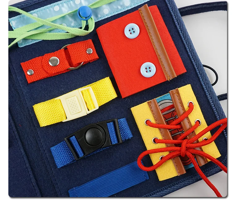 ألعاب تعليمية منتسوري حقيبة تخزين الأطفال التعليمية الدقيقة للتدريب على الحركات رياض الأطفال التعلم المبكر لوحة مشغولة