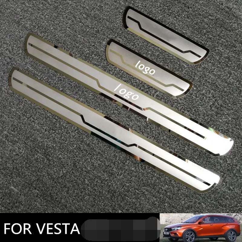 

For LADA VESTA 2023-2025 Accessories Stainless Steel Auto Door Sill Scuff Plate Anti-Kick Pedal Trim Protect