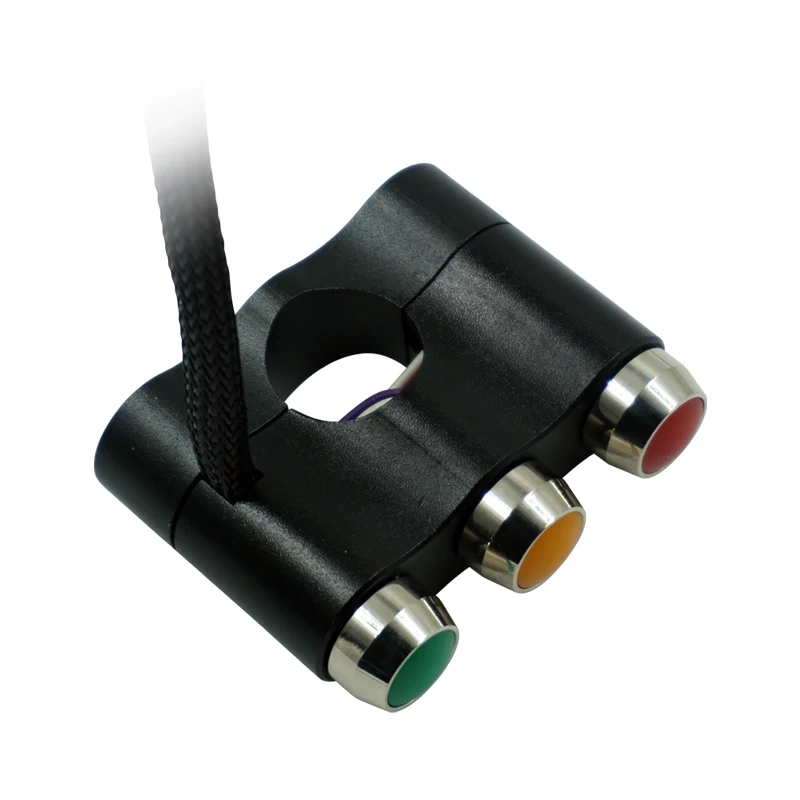 CNC 7/8 ''22 مللي متر دراجة نارية مفاتيح المقود جبل التبديل للمصباح الأمامي الضباب ضوء خطر ضوء قتل تشغيل/إيقاف زر مع مصباح ليد