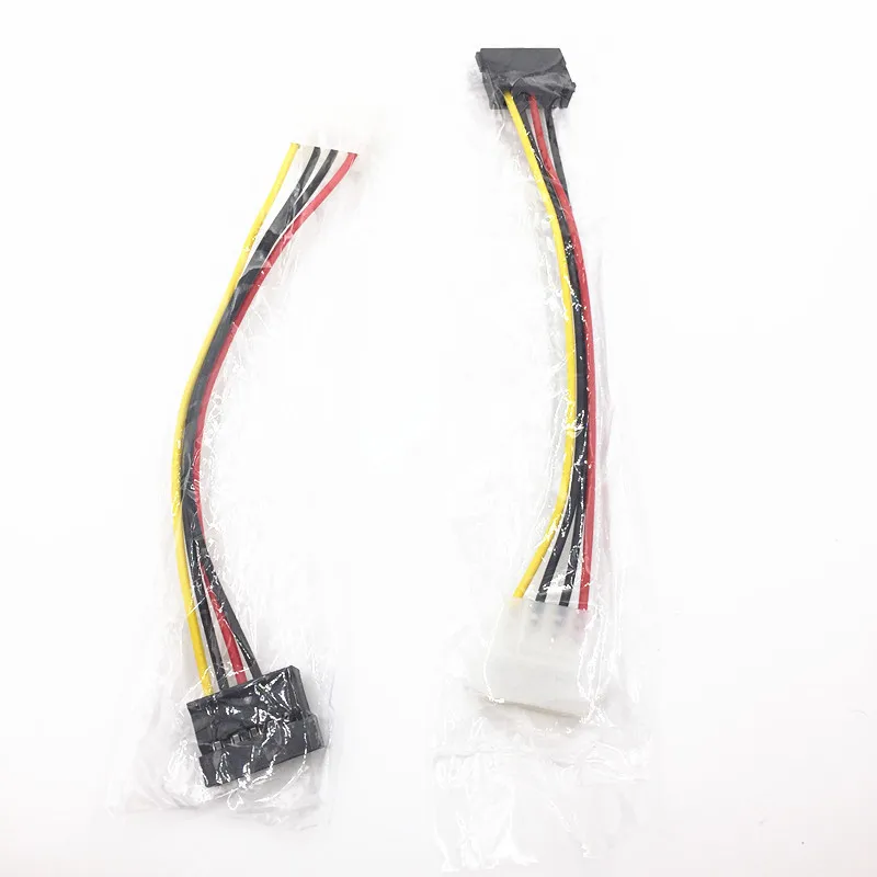 4Pin IDE Molex to 2 3xSata Serial ATA 15Pin SATA to 4pin male Y Splitter Hard Drive Power Supply Cord Extension Cable 20CM 22AWG