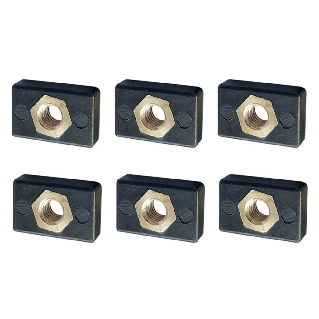6Pcs M6 Copper Nut Nutsert Kayak Fitting Mount Nutsert Bolt Nylon Boat Hardware Screws Parts for Kayak Boat Mariner Trail Rail