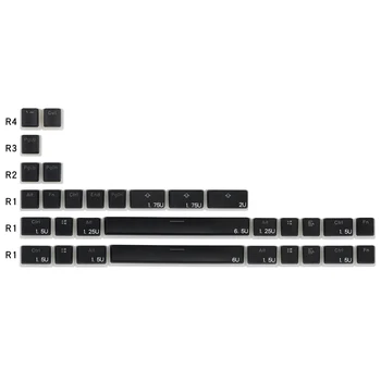 Budino pbt Doubleshot retroilluminazione Keycap nero per Corsair STRAFE K65 K70 Logitech G710 + Razer BlackWidow Ultimate BlackWid