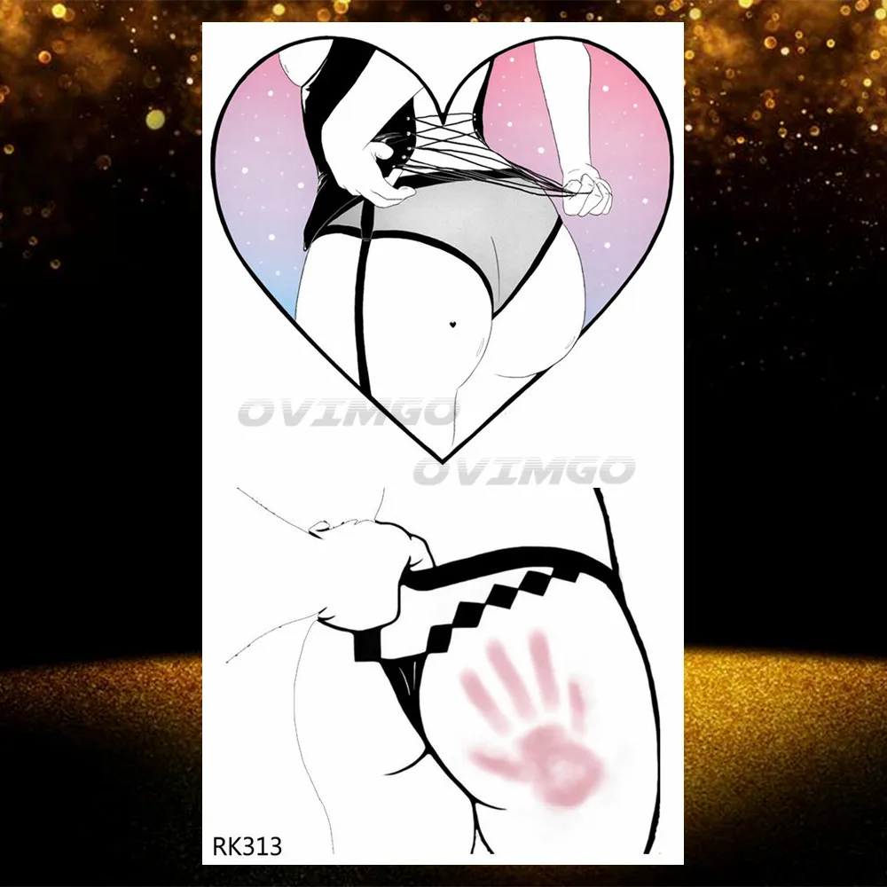 Ommgo Liefde Sexy Meisje Tijdelijke Tattoos Sticker Lichaamsdeel Fake Tattoo Cosplay Custom Tatoos Voor Vrouwen Mannen Body Art Arm waterdicht