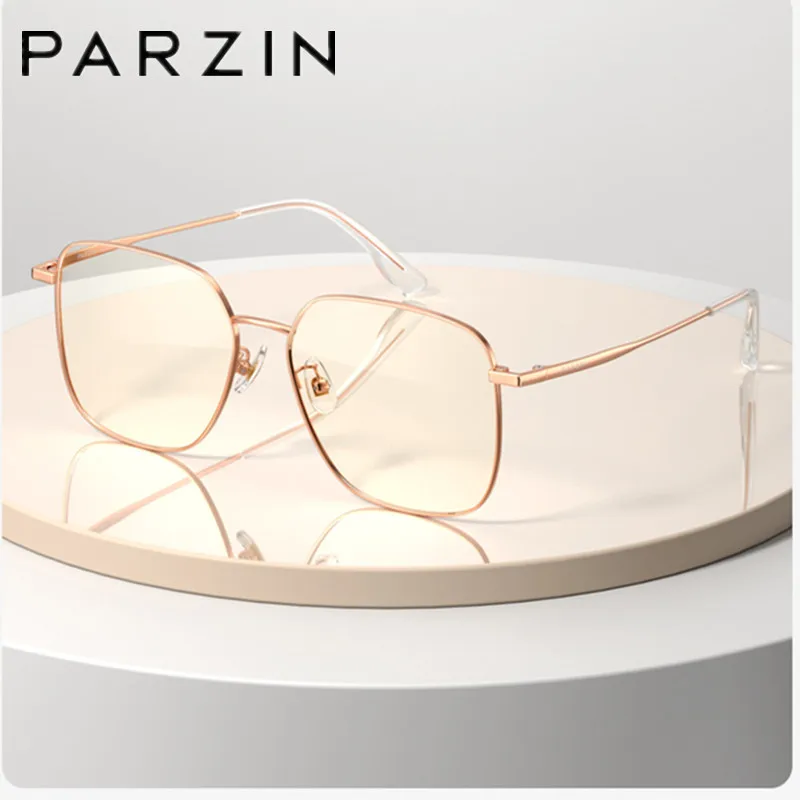 PARZIN Titanium Anti Blue Light Blocking Glasses Women Computer Glasses For WomenMyopia Optical Prescription Glasses Frame15825