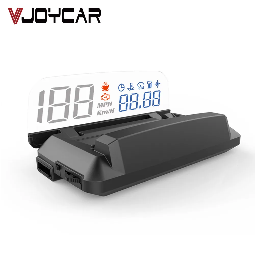 

Vjoycar OBD2 Gauge HUD Mirror Car Head Up Display Digital Speed Projector Security Alarm Water Temp RPM Turbo Pressure Updated