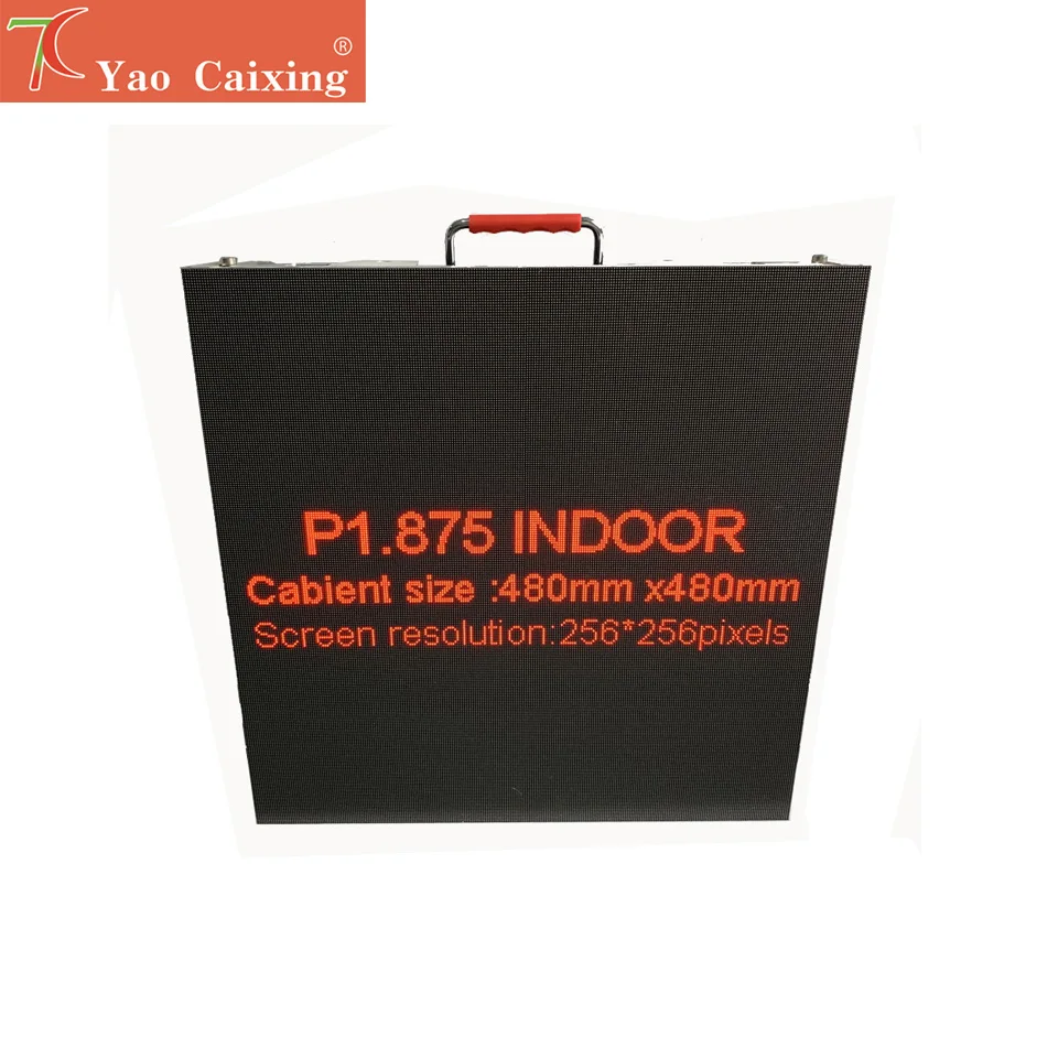 YCX 256x256 Pixels Dot Matrix P1.875 Indoor High Resolution Aluminum Cabinet Display Screen